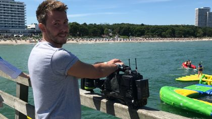 Dreharbeiten von RTL Nord beim wibit watersports-Park in Timmendorfer Strand